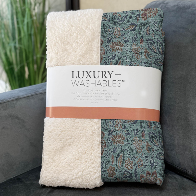 Jeté floral Sherpa ASB660 Addison, Sarcelle