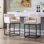 Datia Upholstered Counter Stool with Iron Frame