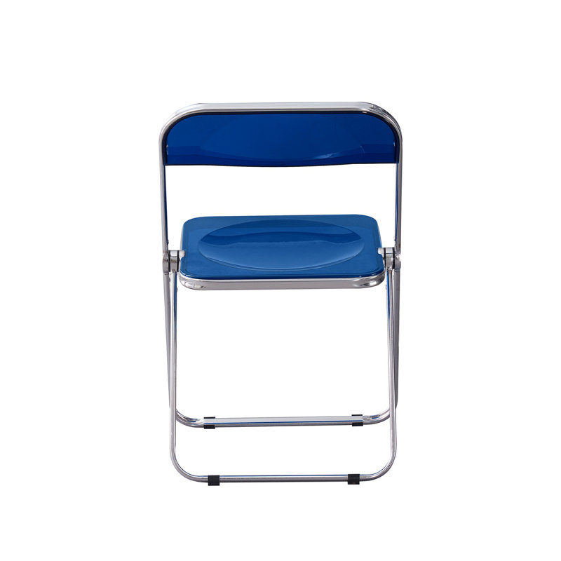 Chaise d'appoint avec structure en acier, plastique, Bleu
