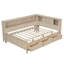 Lit de jour pleine grandeur blanc antique avec options de rangement et 3 tiroirs, conçu pour durer 3 designs, couleurs, utilisation à long terme-624561661