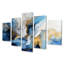 Océan, coucher de soleil et rêves - vagues, art mural sur toile, 5 pièces-839458058