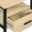 Table d'appoint en chêne et en chêne noir rustique avec 1 tiroir - Convient pour une utilisation relaxante Pieds en métal, tableau de particules et bois composite