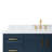 Freitas 55'' Solid Wood Single Bathroom Vanity in Midnight Blue with 1.5'' Carrara Marble Top, Center, Rectangle Sink-1998122964-1964459495