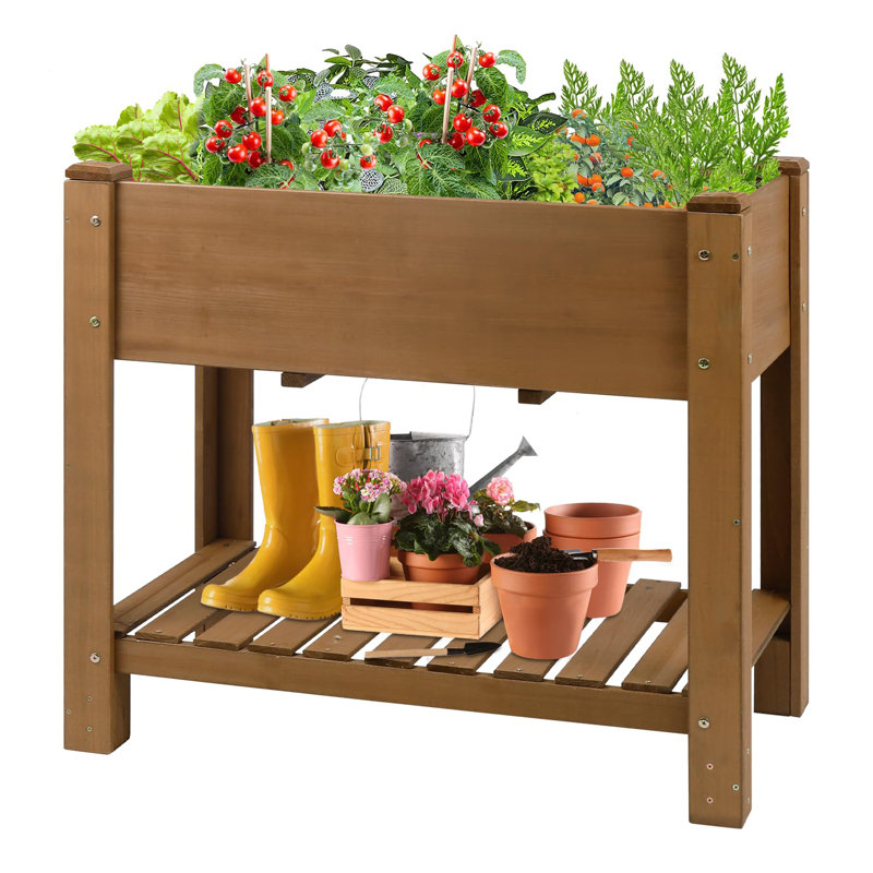 Lit de jardin surélevé en bois Behn, H 29,72 po x l 33,46 po x P 17,9 po
