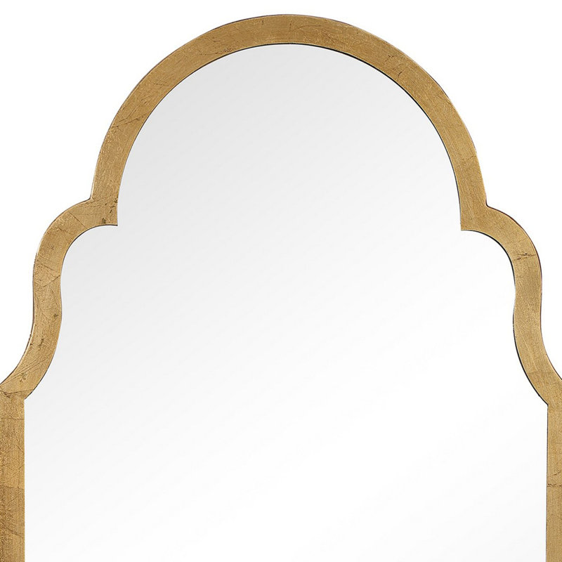 Élégant miroir allongé à cadre quadrilobe, Or