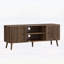 Console classique avec portes à rainure verticale, tablettes réglables, pour le divertissement dans le salon