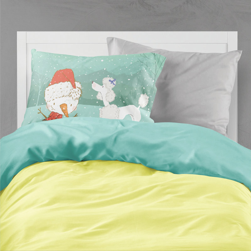 Snowman Christmas Microfiber, White Poodle