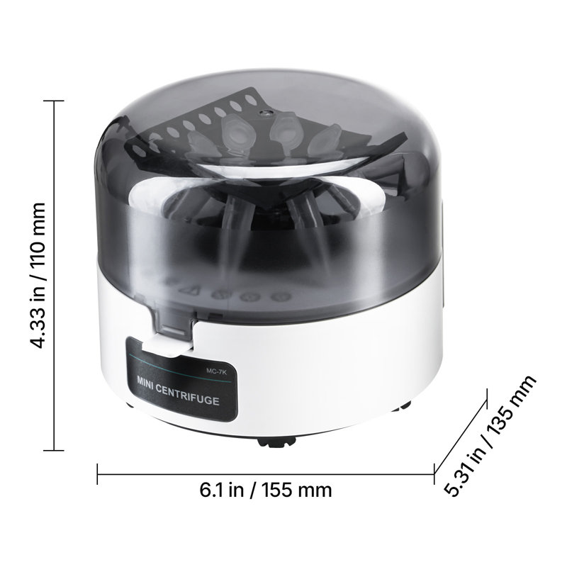Mini machine à centrifuger à vitesse fixe 0,2 / 1,5 / 2 ml 7 000 tr / min avec rotors 2-en-1