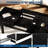 63-Inch Extendable Dining Table Set for 8 with 2 Benches and 2 Square Stools, Modern Black Kitchen and Dining Room Table-1718507410-1718507411-1718507412