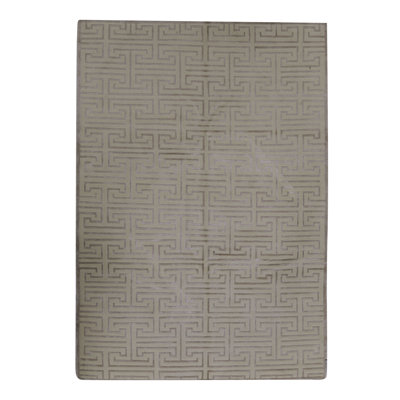 Tapis ivoire et rose noué à la main de haute qualité