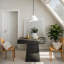 Petite table carrée pour 4 personnes, table de cuisine de style industriel/ferme avec pied central robuste-799079286
