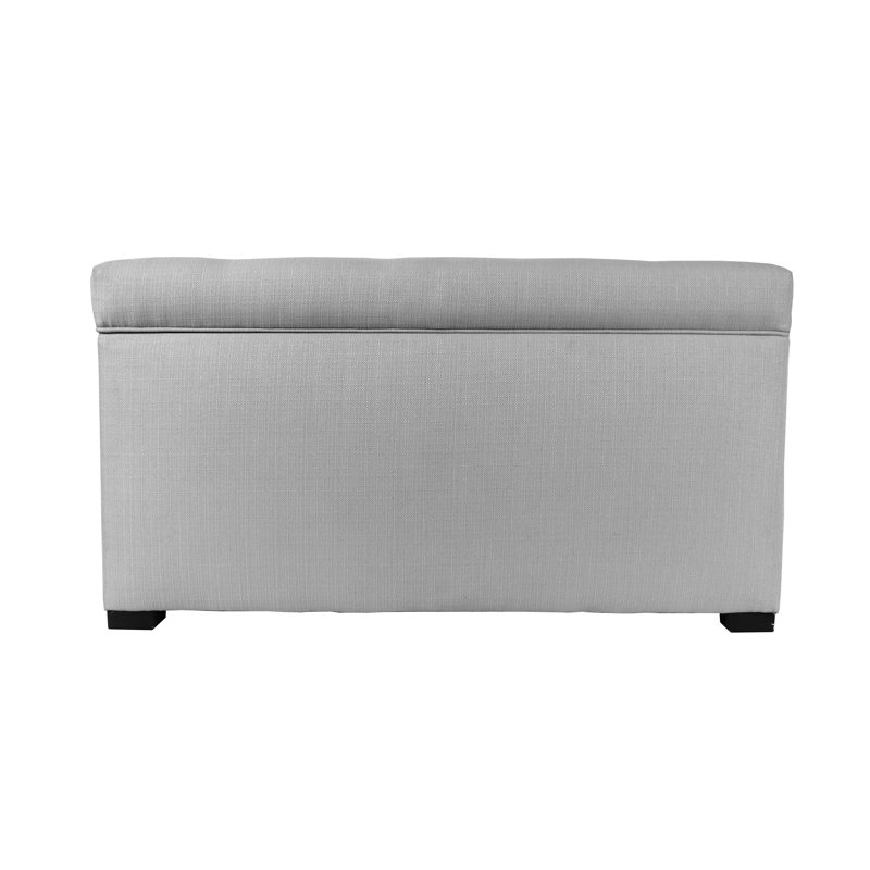 Woodside Polyester Upholstered Storage Bench, Silver