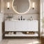 Ensemble de meuble-lavabo flottant mural 48 po avec lavabo composite, 3 tiroirs et tablette ouverte