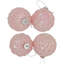 Glittered Geometric Iridescent Glass Ball Christmas Ornaments - 3" (80Mm) - Pink - 4Ct