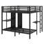 Lit superposé en métal avec garde-robe et bureau pliable
