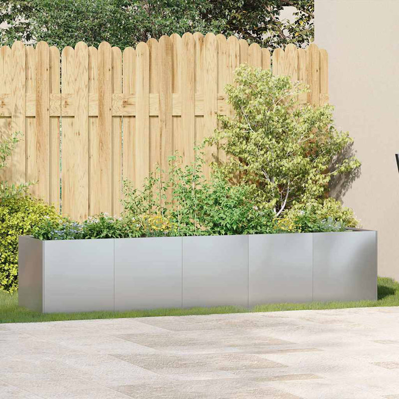 Metal Planter Box, 15.75" H x 78.74" W x 15.75" D, Gray