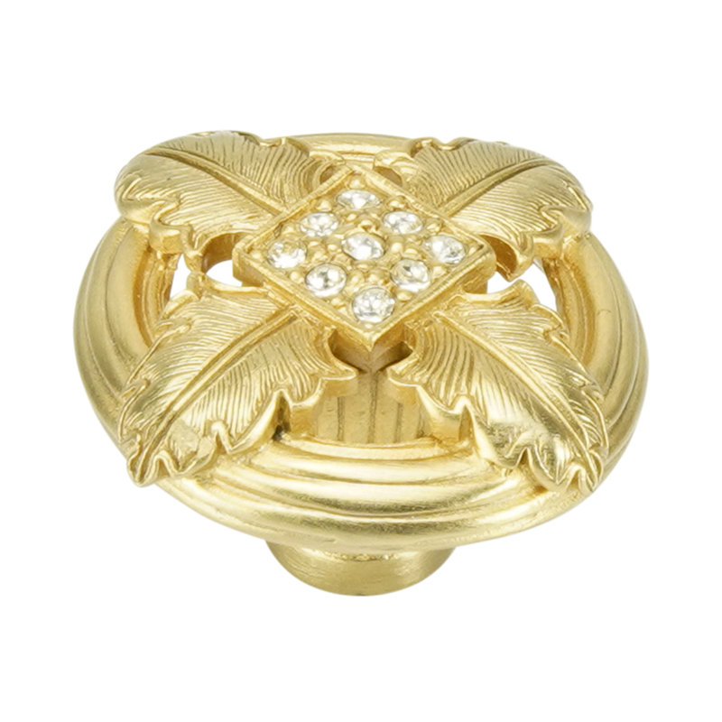 HOLLIS KNOB; CLEAR CRYSTAL, Gold