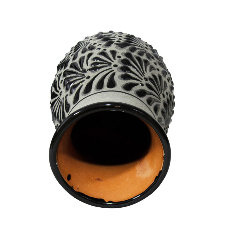 Desert Bloom Terracotta Clay Vase In Black/gray