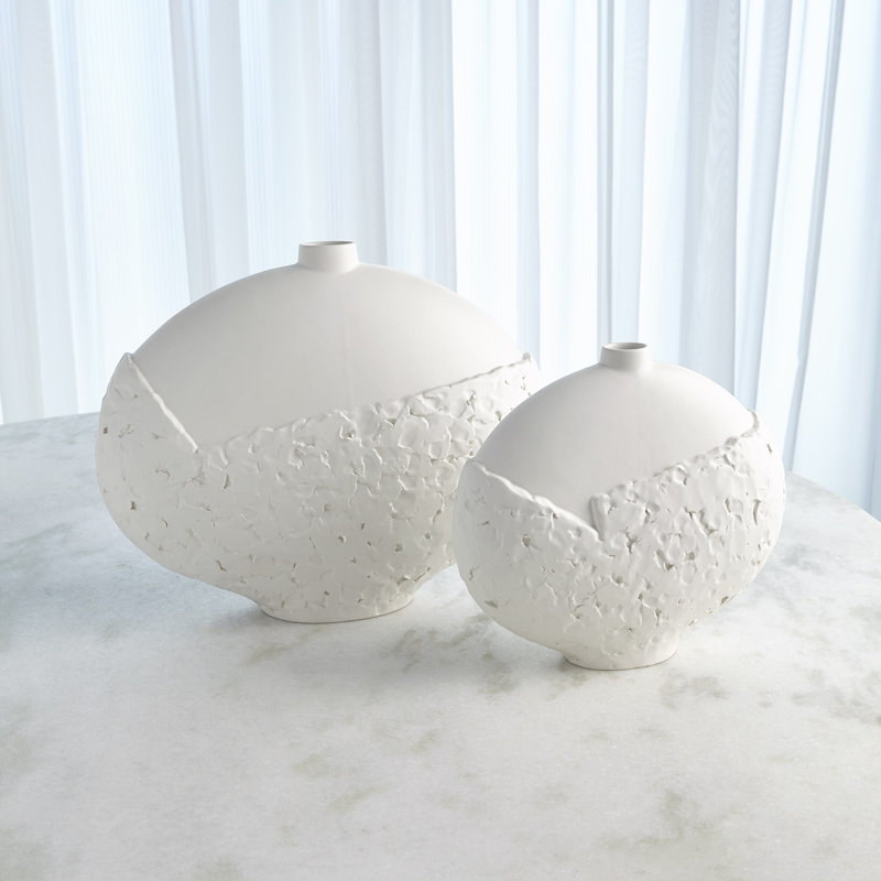 Asymmetrical Stipple Table Vase, 14" H x 18.25" W x 6.5" D