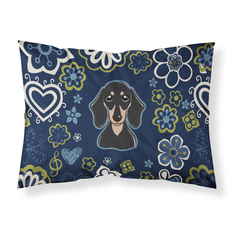 Flowers Microfiber Floral, Smooth Black and Tan Dachshund
