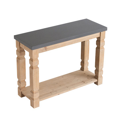 Console en béton, 42 po x 15,7 po x 31 po, structure en bois, décor rustique de salon moderne et matériaux pour la maison