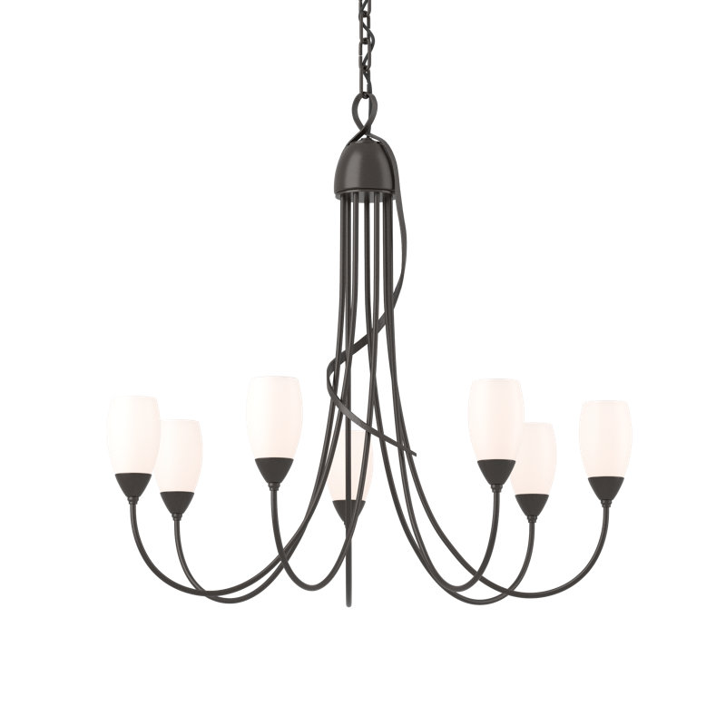 Flora 7 - Light Shaded Classic/Traditional Chandelier, Oil Rubbed Bronze