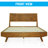 Solid  Wood Platform Bed Frame with Headboard – Mid-Century Modern Style, Carved Wood Grain, Easy Assembly with Smart Tool, No Box Spring Needed-628697606-628697605