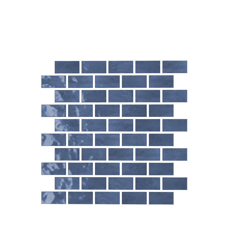 Carreau de mosaïque 12 po x 12 po Anacleto, Bleu foncé