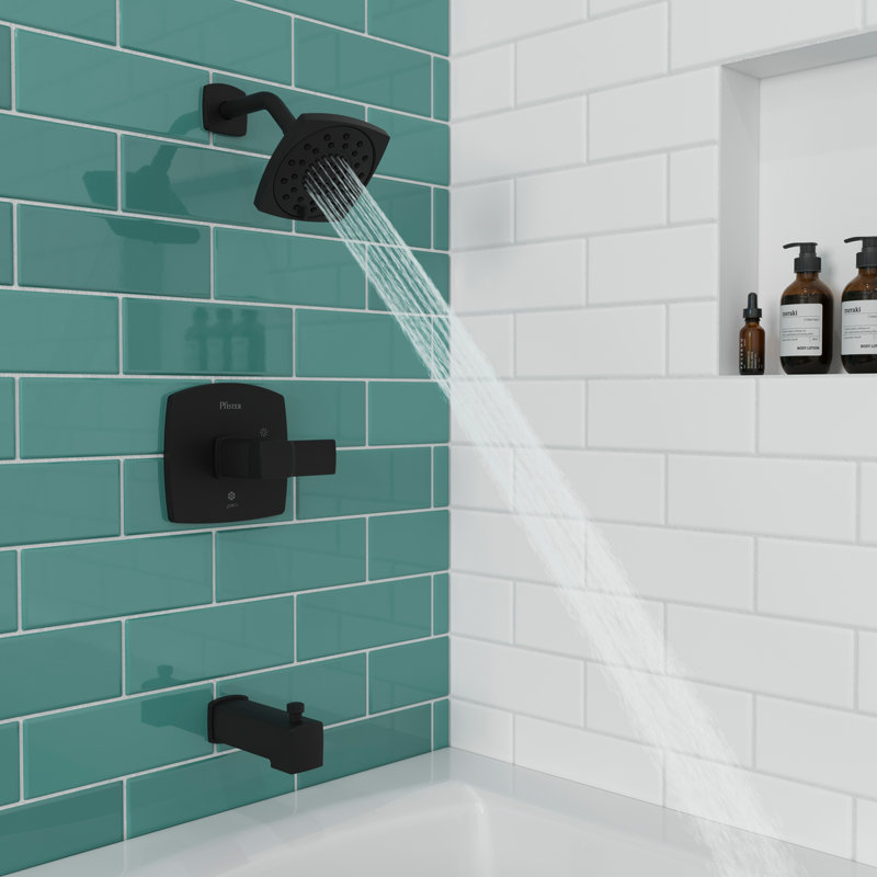 Deckard Dual Function Tub and Shower Faucet, Matte Black