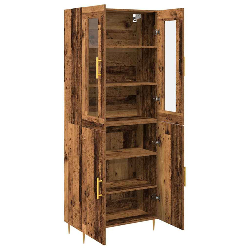 Highboard 69.5X34x180 Cm Engineered Wood, Brown