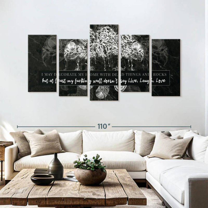 Citation gothique 5 pièces, H 48 po x l 94 po x P 1,25 po