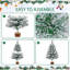 Arbre de Noël artificiel vert 2 pi avec mini sapin de Noël enneigé et support en bois pour décoration intérieure et extérieure