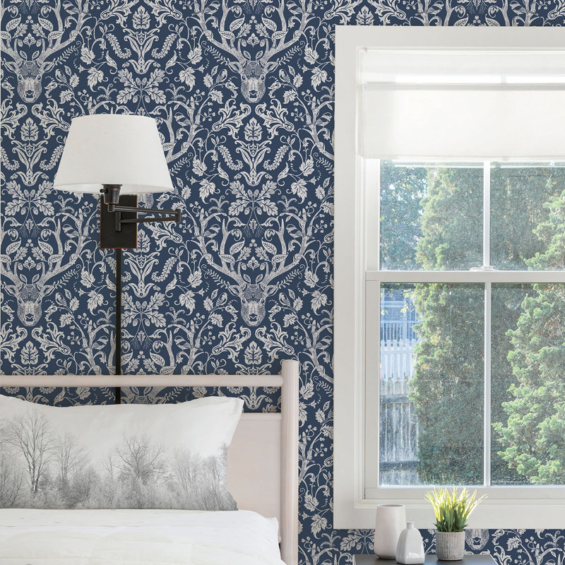Rouleau de papier peint lisse Whitehurst, Bleu marine