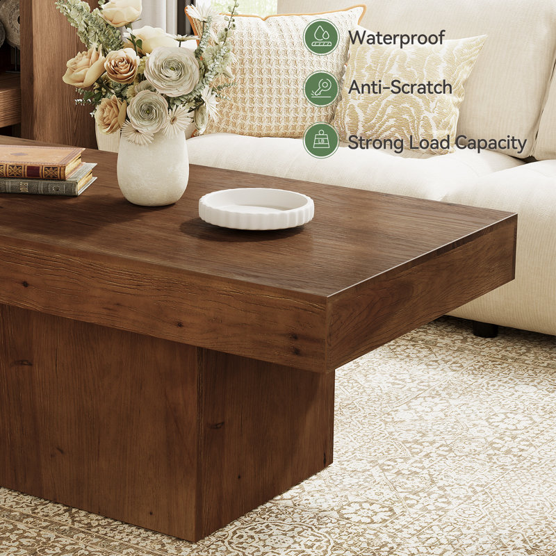 Solid Wood Pedestal Coffee Table
