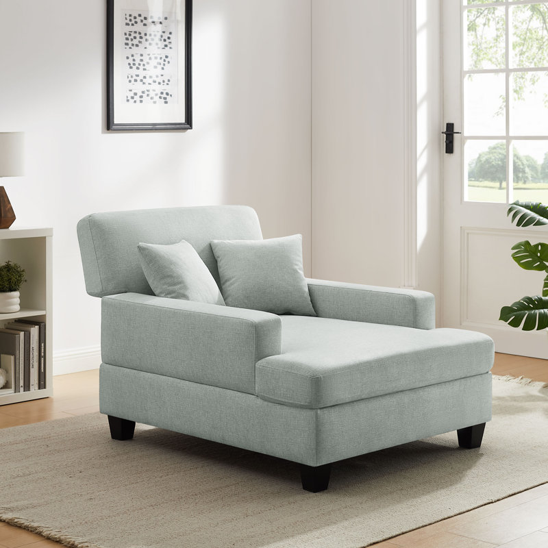 Monroeville 37" W Upholstered Chaise Lounge, Mint Polyester Blend