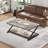 Coffee Table for Living Room, 2 Tier Tea Table, Industrial Metal Wood Coffee Table with Storage, Farmhouse Wooden Rectangle Center Table for Office Bedroom-1692897876-1677808929