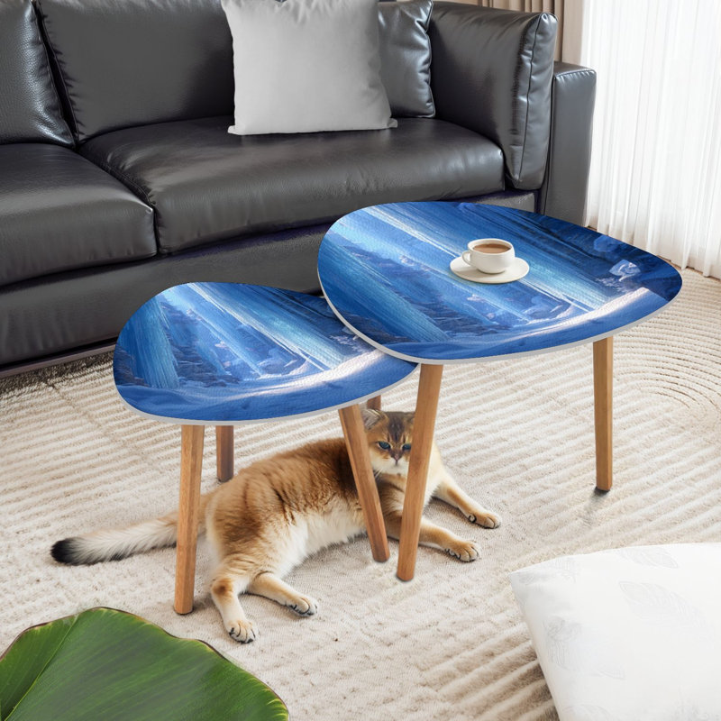 Ensemble de 2 tables basses gigognes Triangle