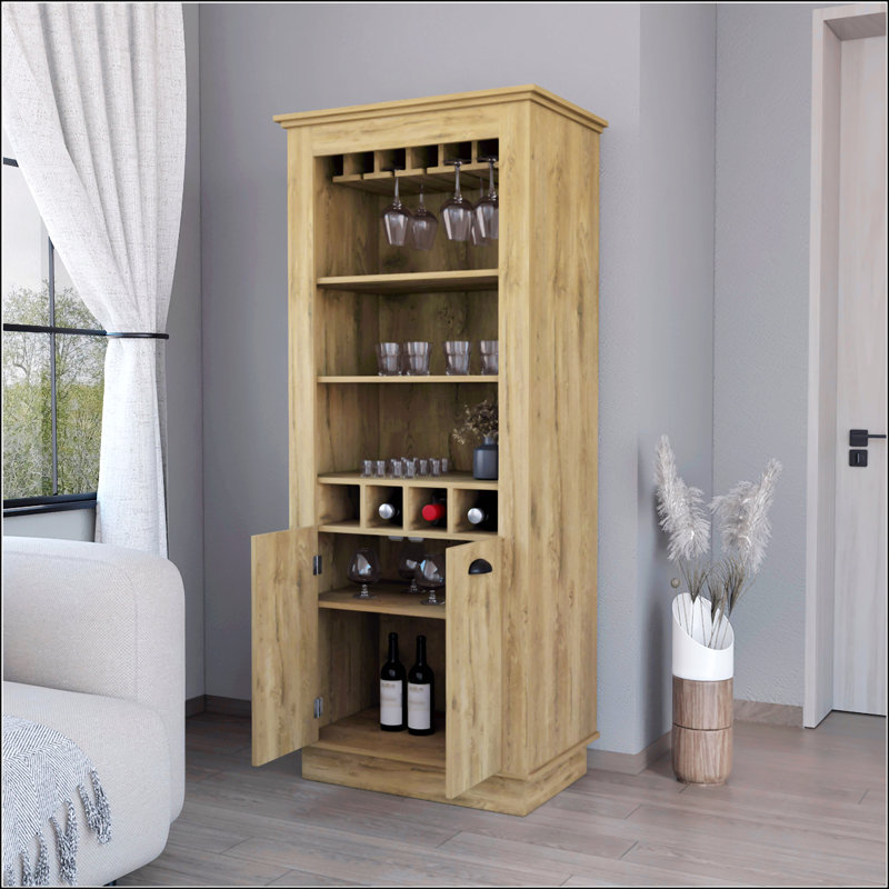 Armoire-bar à vin Macadamia, Brun