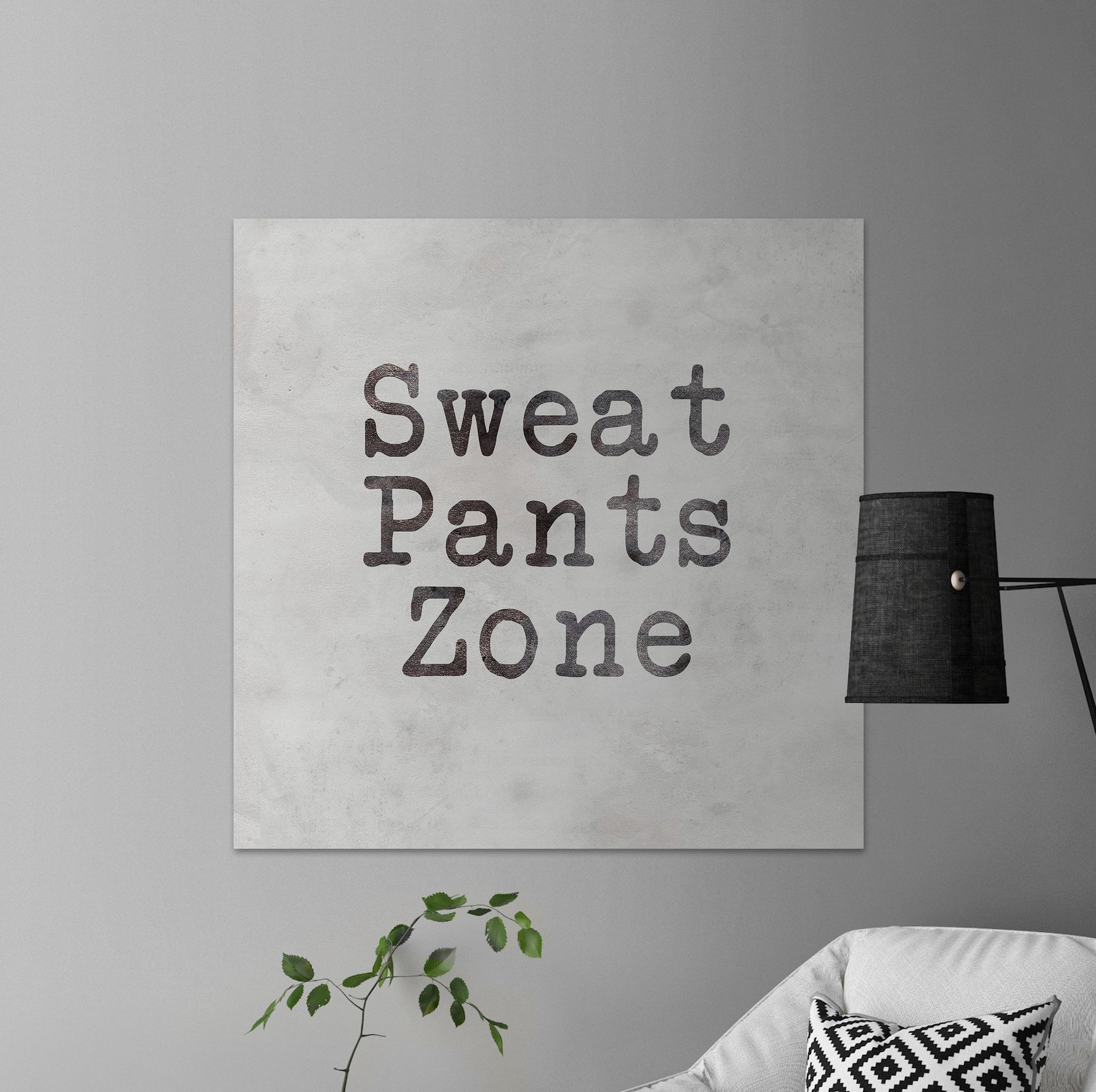 East Urban Home 'Sweat Pants Zone' Textual Art on Wrapped Canvas ...