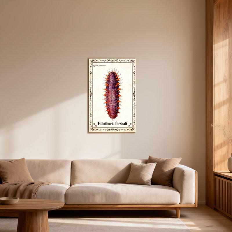 Animaux, holothuria forskali, concombre de mer, reproduction rétro, H 48 po x l 32 po