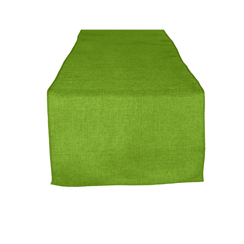 Iona-Lilly Solid Color Table Runner, 60" x 12", Lime Green