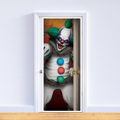 Housse de porte de clown effrayant