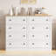 Commode 8 tiroirs pour chambre à coucher, commode de ferme pour placard 8 tiroirs, commode large moderne, armoire de rangement, chambre à coucher, salon, entrée, blanc-1828422013