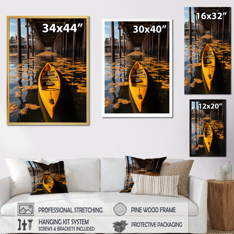Pier Pier Reflections II sur impression sur toile, Cadre photo argenté, H 40 po x l 30 po x P 1,5 po