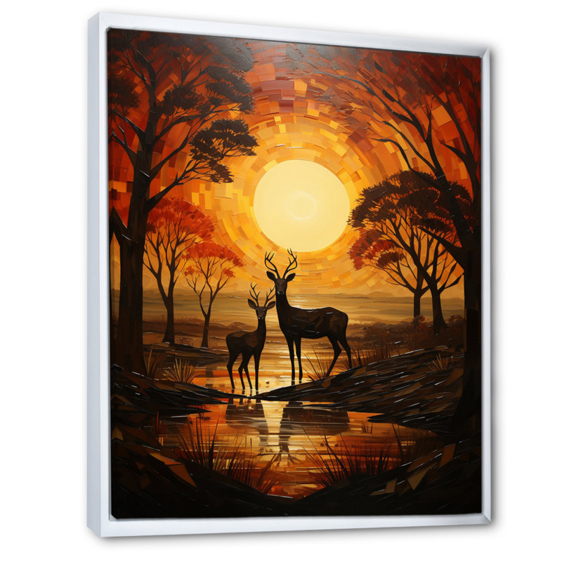 Letonya African Savannah Symphony IV, H 40 po x l 30 po x P 1,5 po, Cadre flottant blanc