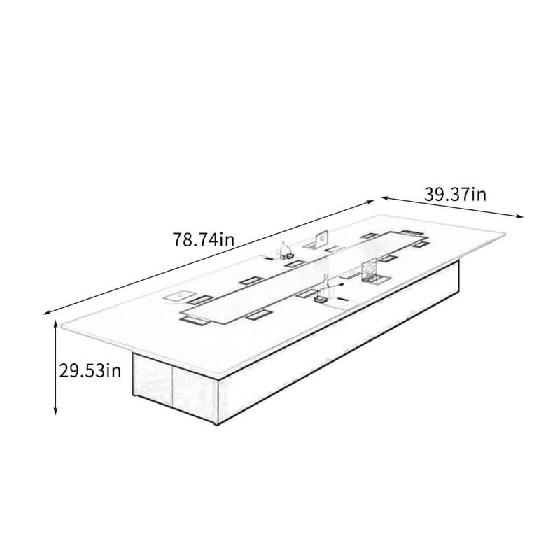 Table de conférence New Modern Minimalist, H 29,53 po x L 78,74 po x l 39,37 po