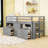 Twin Wooden Loft Bed With Storage Shelves, Drawers And Cabinet-1067746938