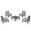Ensemble de conversation modulaire de patio pour 4 personnes avec coussins, ensemble de conversation 5 pièces imperméable toutes saisons pour l'extérieur, gris-1724921525-1724921528-1724921534
