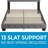 Pisa Velvet Upholstered Platform Bed Frame with Adjustable Headboard, Solid Wood Beam Support System, No Box Spring Required-2110187614-2110187601