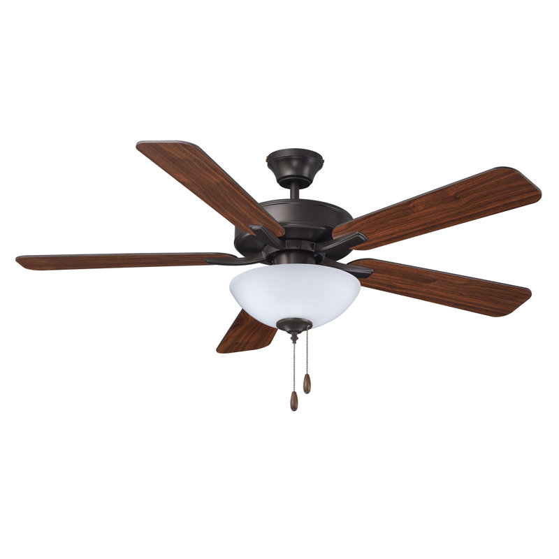 Ventilateur de plafond d'intérieur à 5 pales 52 "Star Light, Bronze frotté à l'huile, Bois brun